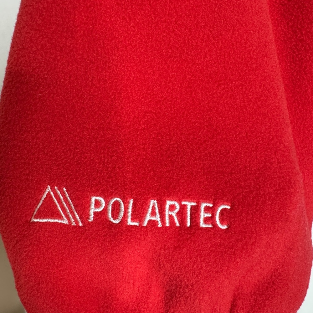 Supreme x Polartec Red Fleece Sweatshirt Mock Neck Pullover Long Sleeve SZ Large - Picture 6 of 14